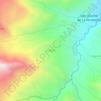 Mapa topográfico El Piñal, altitude, relevo