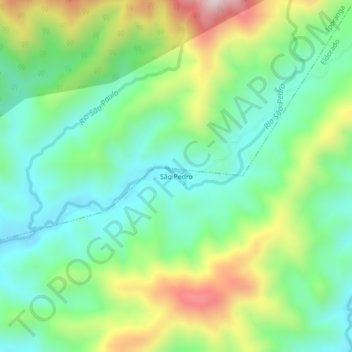 Mapa topográfico São Pedro, altitude, relevo