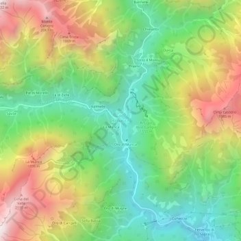 Mapa topográfico Rimasco, altitude, relevo