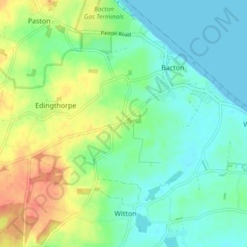 Mapa topográfico Pollard Street, altitude, relevo