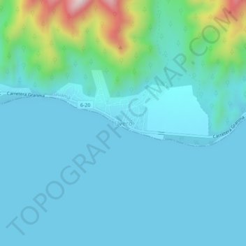 Mapa topográfico Uvero, altitude, relevo