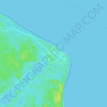 Mapa topográfico Muara Sikabaluan, altitude, relevo