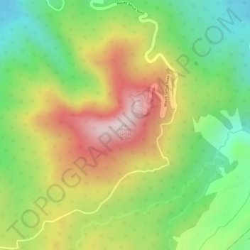 Mapa topográfico Mount Samat, altitude, relevo