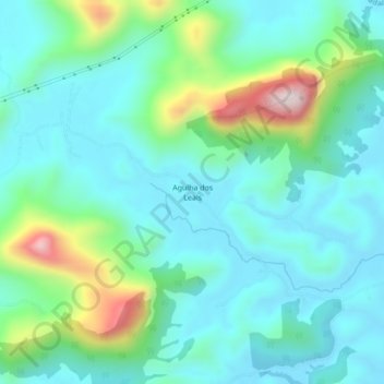 Mapa topográfico Agulha dos Leais, altitude, relevo