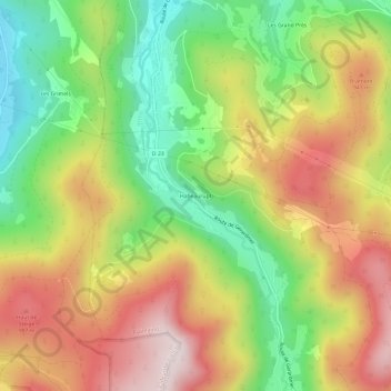 Mapa topográfico Habeaurupt, altitude, relevo
