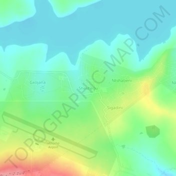 Mapa topográfico Sheshegu, altitude, relevo