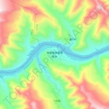 Mapa topográfico Wanbi, altitude, relevo