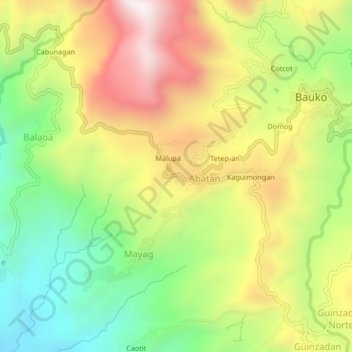 Mapa topográfico Gandew, altitude, relevo