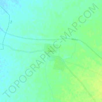 Mapa topográfico Pawa, altitude, relevo