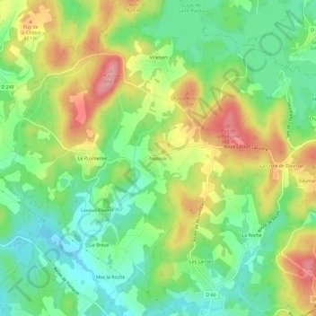 Mapa topográfico Nepoux, altitude, relevo