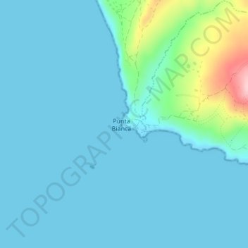Mapa topográfico Punta Bianca, altitude, relevo
