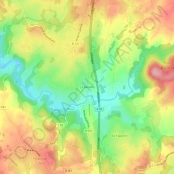 Mapa topográfico Le Bariolet, altitude, relevo