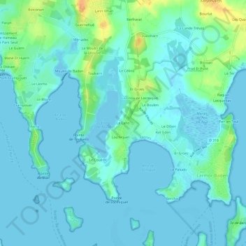 Mapa topográfico Le Lano, altitude, relevo