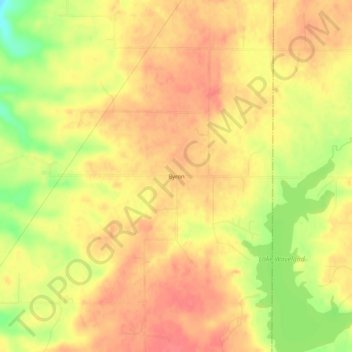Mapa topográfico Byron, altitude, relevo