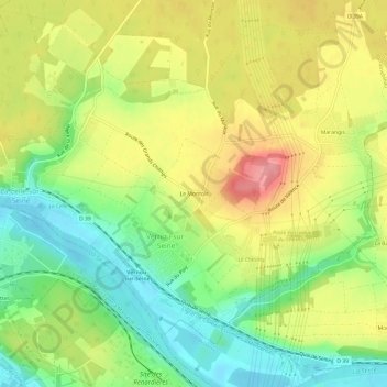 Mapa topográfico Le Montoir, altitude, relevo