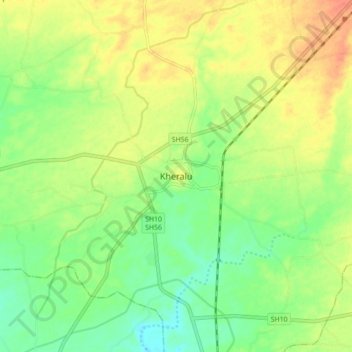 Mapa topográfico Kheralu, altitude, relevo