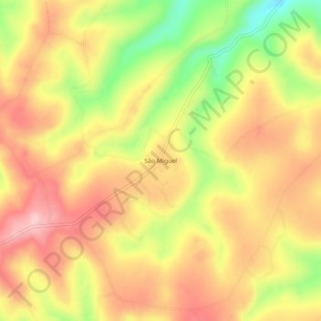 Mapa topográfico São Miguel, altitude, relevo