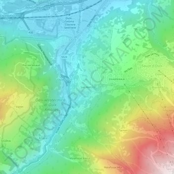 Mapa topográfico San Marco, altitude, relevo
