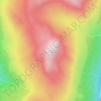 Mapa topográfico Beinn Reithe, altitude, relevo
