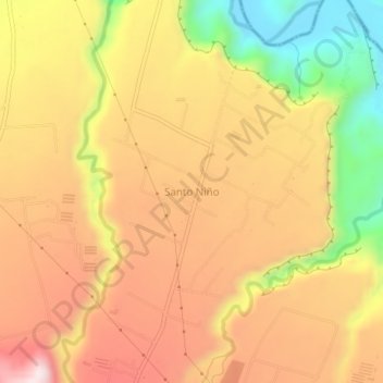 Mapa topográfico Santo Niño, altitude, relevo