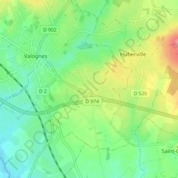 Mapa topográfico La Victoire, altitude, relevo