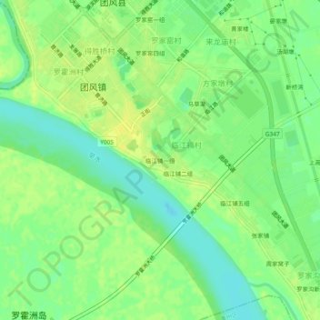 Mapa topográfico 临江铺一组, altitude, relevo