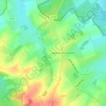 Mapa topográfico Sarazin, altitude, relevo