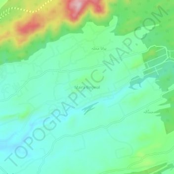 Mapa topográfico Maira Begwal, altitude, relevo