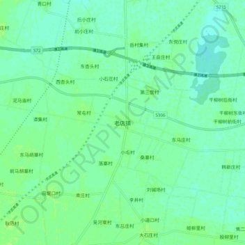 Mapa topográfico 老店镇, altitude, relevo