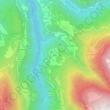Mapa topográfico Vanza, altitude, relevo