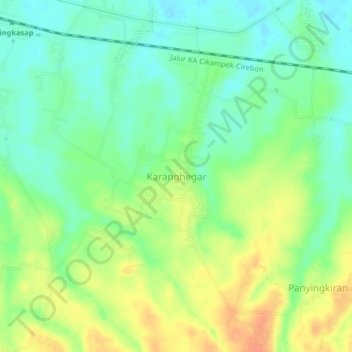 Mapa topográfico Karanghegar, altitude, relevo