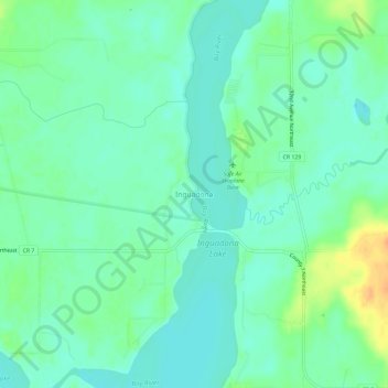 Mapa topográfico Inguadona, altitude, relevo