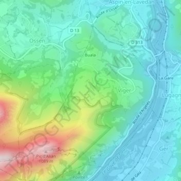 Mapa topográfico Lahore, altitude, relevo