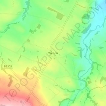 Mapa topográfico Welton, altitude, relevo