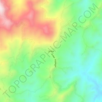 Mapa topográfico Uribe, altitude, relevo