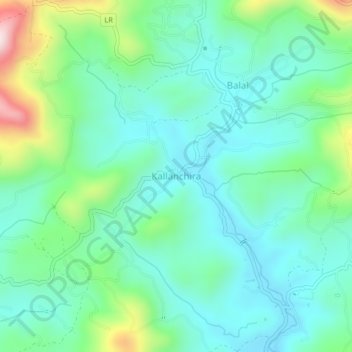 Mapa topográfico Kallanchira, altitude, relevo