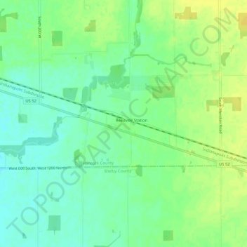 Mapa topográfico Carrollton, altitude, relevo