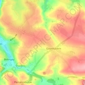Mapa topográfico Rosehill, altitude, relevo