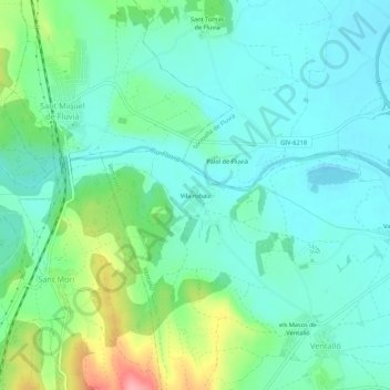 Mapa topográfico Vila-robau, altitude, relevo