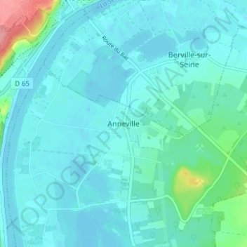 Mapa topográfico Anneville, altitude, relevo