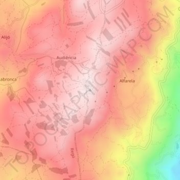Mapa topográfico Viso, altitude, relevo
