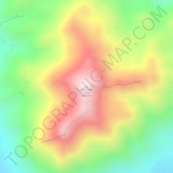 Mapa topográfico Cerro del Toro, altitude, relevo