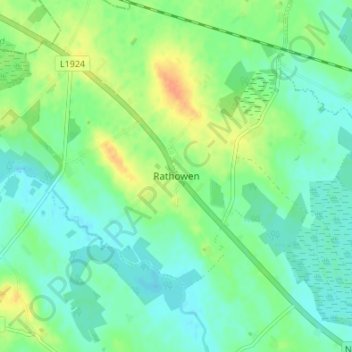Mapa topográfico Rathowen, altitude, relevo