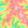 Mapa topográfico Le Pourencas, altitude, relevo