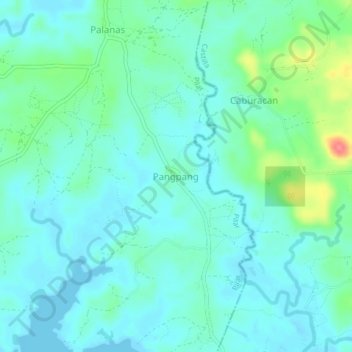 Mapa topográfico Pangpang, altitude, relevo