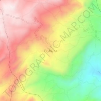 Mapa topográfico Foraquira, altitude, relevo