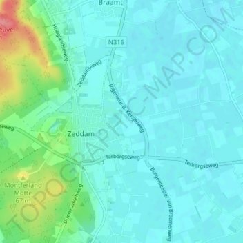 Mapa topográfico Vinkwijk, altitude, relevo