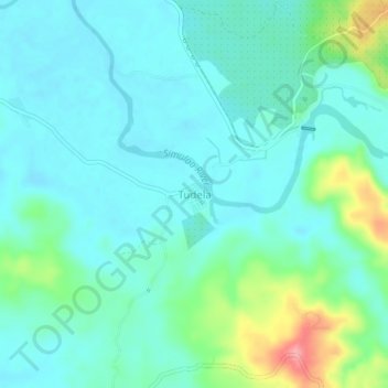 Mapa topográfico Tudela, altitude, relevo