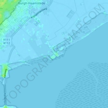 Mapa topográfico Burghsluis, altitude, relevo