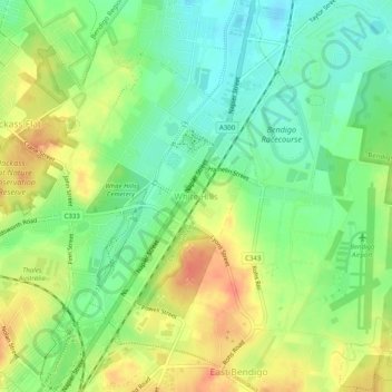 Mapa topográfico White Hills, altitude, relevo